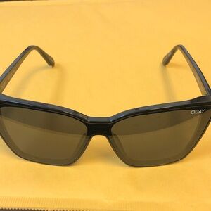 Quay Cat Eye Confidential Shiny Black Sunglasses
